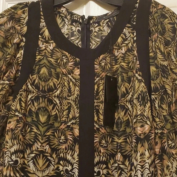 BCBGMaxAzria Green and Black Midi Dress - Picture 3 of 5